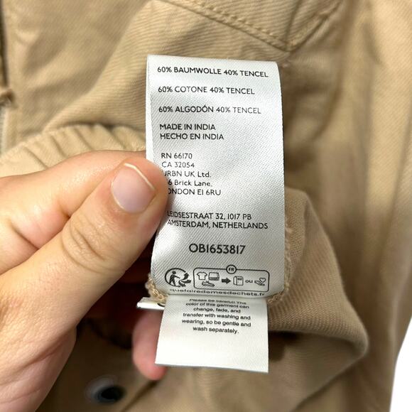 Pilcro Tidal Moto Utility Jacket Women's Sz S Beige Distressed Crop Boxy Neutral - Picture 7 of 7